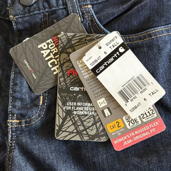Carhartt Women's Flame Resistant Rugged Flex Original Fit Jean Size 6 Tall - Picture 2 of 9